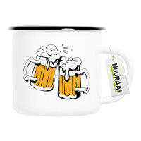 Emaille Tasse Bierkrüge anstoßen...