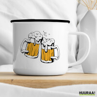 Emaille Tasse Bierkrüge anstoßen Schützenfest 300ml Vintage
