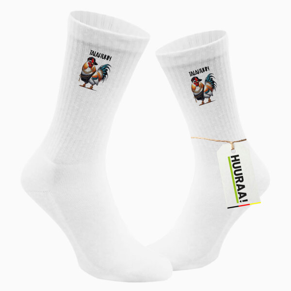 Unisex Socken Talahuhn Meme Talahon Größe 37/46 White Motiv Tennissocken