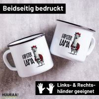 Emaille Tasse Hipser Lama Comic Meme 300ml Vintage