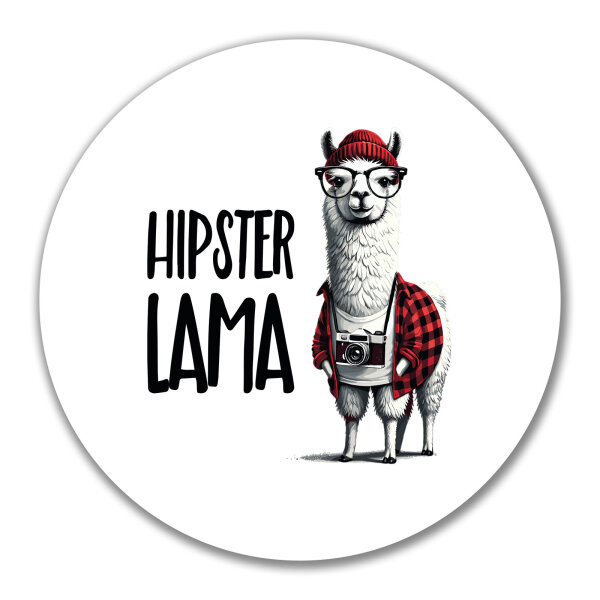 Aufkleber Hipser Lama Comic Meme 10cm