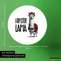 Aufkleber Hipser Lama Comic Meme 10cm