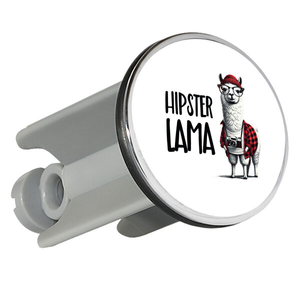 Waschbeckenstöpsel Hipser Lama Comic Meme 4cm Abflussstopfen