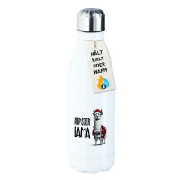 Edelstahl-Trinkflasche Hipser Lama Comic Meme 500ml...