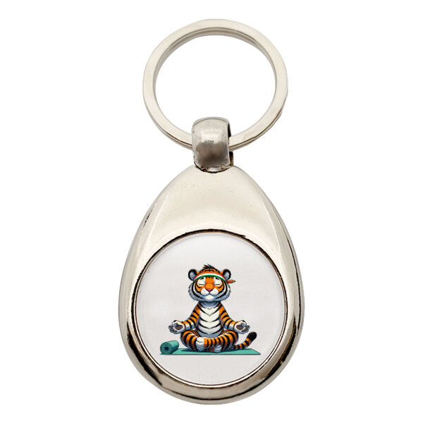 Schlüsselanhänger Yoga Tiger Comic