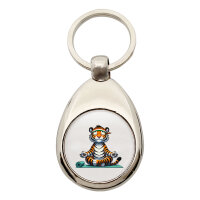 Schlüsselanhänger Yoga Tiger Comic