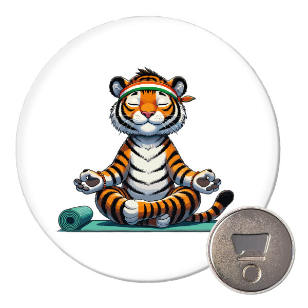 Magnet Yoga Tiger Comic 59mm Kühlschrankmagnet