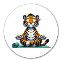 Aufkleber Yoga Tiger Comic 10cm