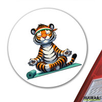 Aufkleber Yoga Tiger Comic 10cm