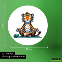 Aufkleber Yoga Tiger Comic 10cm