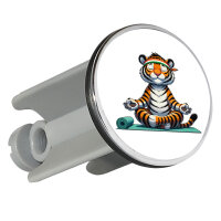 Waschbeckenstöpsel Yoga Tiger Comic 4cm Abflussstopfen