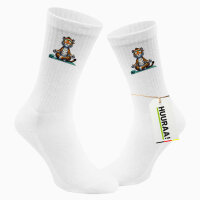 Unisex Socken Yoga Tiger Comic Größe 37/46 White Motiv Tennissocken