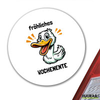 Aufkleber fröhliches Wochenente Ente Meme 10cm
