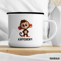 Emaille Tasse Käffchen? Affe Äffchen Meme 300ml Vintage
