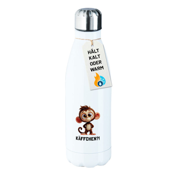 Trinkflasche Käffchen? Affe Äffchen Meme 500ml Edelstahl Wasserflasche