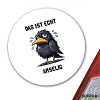 Aufkleber Das ist echt Amselig Amsel Meme 10cm rund