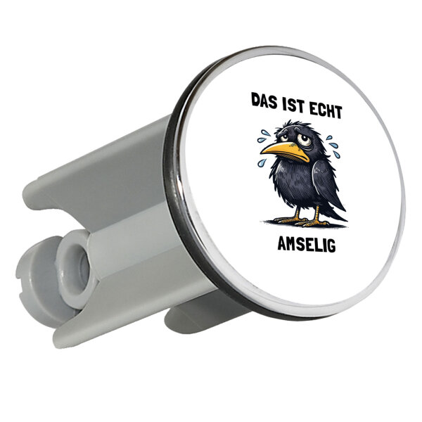 Waschbeckenstöpsel Das ist echt Amselig Amsel Meme 4cm Abflussstopfen