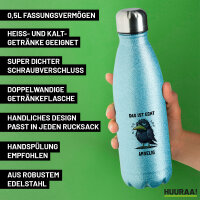 Trinkflasche Das ist echt Amselig Amsel Meme 500ml Blue Edelstahl Wasserflasche