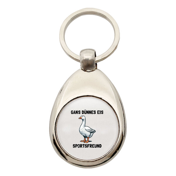 Schlüsselanhänger Gans dünnes Eis Sportsfreund Gans Meme