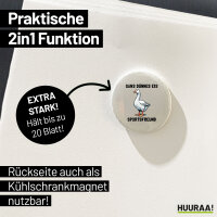 Magnet Gans dünnes Eis Sportsfreund Gans Meme 59mm Kühlschrankmagnet