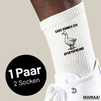 Unisex Socken Gans dünnes Eis Sportsfreund Gans Meme Größe 37/46 White Motiv Tennissocken
