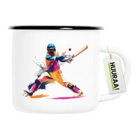 Emaille Tasse Baseball Spieler bunte Silhouette 300ml...