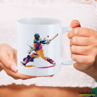 Kaffeetasse Baseball Spieler bunte Silhouette 330ml