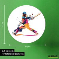 Aufkleber Baseball Spieler bunte Silhouette 10cm rund