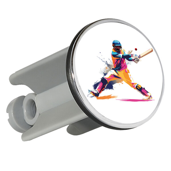 Waschbeckenstöpsel Baseball Spieler bunte Silhouette 4cm Abflussstopfen