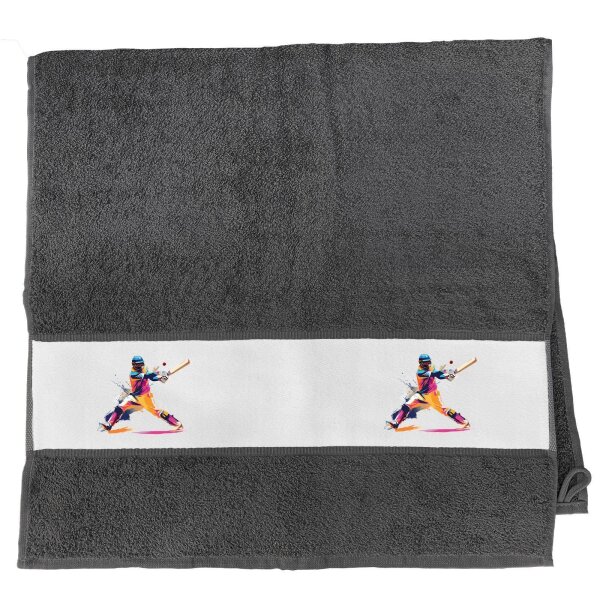 Handtuch Baseball Spieler bunte Silhouette 50x100cm
