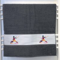 Handtuch Baseball Spieler bunte Silhouette 50x100cm