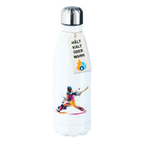 Edelstahl-Trinkflasche Baseball Spieler bunte Silhouette 500ml Wasserflasche
