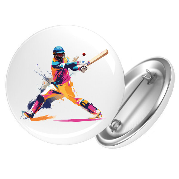Button Baseball Spieler bunte Silhouette