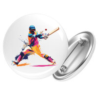 Button Baseball Spieler bunte Silhouette rund