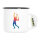 Emaille Tasse Tennis Spieler bunte Silhouette 300ml Vintage