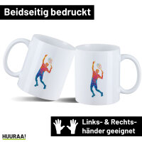 Kaffeetasse Tennis Spieler bunte Silhouette 330ml