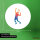 Aufkleber Tennis Spieler bunte Silhouette 10cm