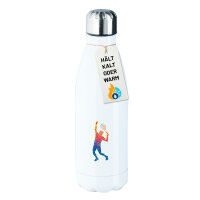 Edelstahl-Trinkflasche Tennis Spieler bunte Silhouette 500ml Wasserflasche