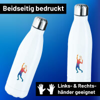 Edelstahl-Trinkflasche Tennis Spieler bunte Silhouette 500ml Wasserflasche