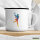 Emaille Tasse Tennis Spielerin bunte Silhouette 300ml Vintage Emaille Becher