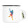 Emaille Tasse Tennis Spielerin bunte Silhouette 300ml Vintage