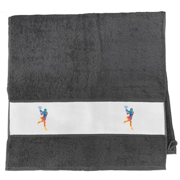Handtuch Tennis Spielerin bunte Silhouette 50x100cm