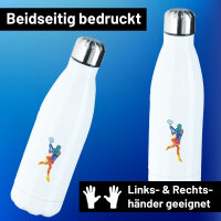 Edelstahl-Trinkflasche Tennis Spielerin bunte Silhouette 500ml Wasserflasche