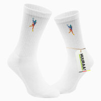 Unisex Socken Tennis Spielerin bunte Silhouette Größe 37/46 White Motiv Tennissocken