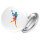 Button Tennis Spielerin bunte Silhouette rund