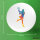 Button Tennis Spielerin bunte Silhouette rund