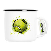Emaille Tasse Tennisball Comic 300ml Vintage