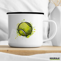 Emaille Tasse Tennisball Comic 300ml Vintage