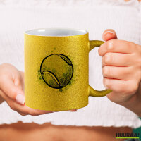 Glitzertasse Tennisball Comic 330ml