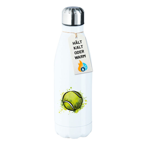 Trinkflasche Tennisball Comic 500ml Edelstahl Wasserflasche